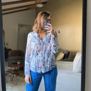 Floral button up blouse